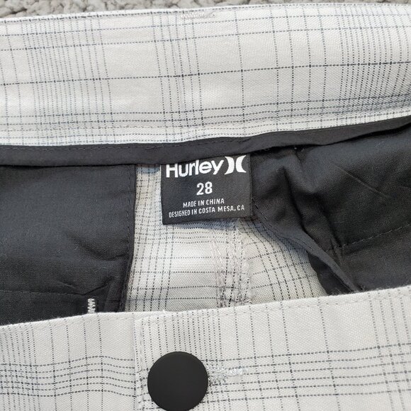 Hurley Mens Shorts Light Gray 28 Check Pattern Granada Length 21.5” Casu… - Picture 7 of 10